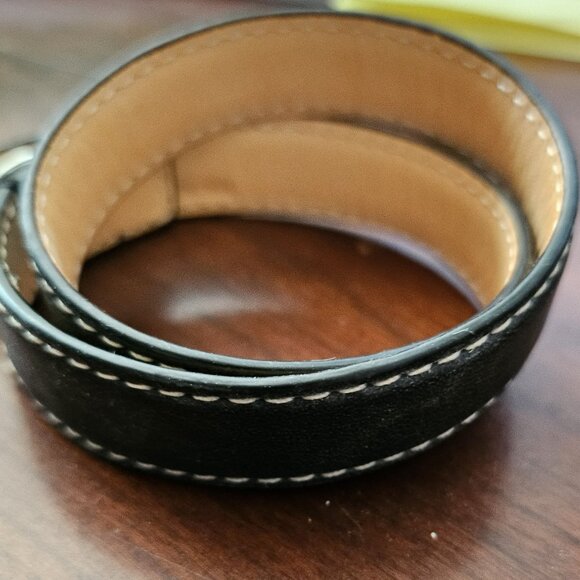 Coach 96317 Leather Double Wrap Turnlock Bracelet Black - Picture 2 of 5